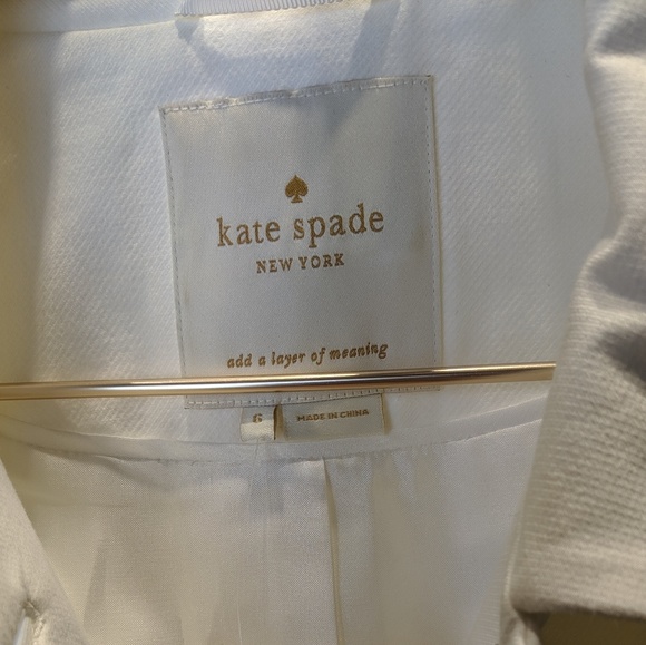 (Sold) Kate Spade NWT White & Gray Pea Coat - Picture 2 of 7